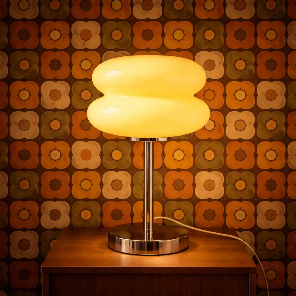 Lampe rétro design macaron fine année 70 - Luminaire décoratif style vintage Studio Retro