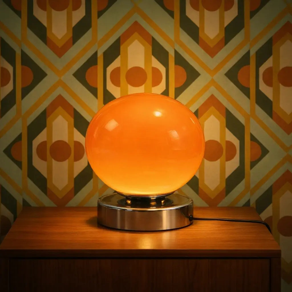 Lampe rétro design sphère années 70 – Luminaire décoratif style vintage Studio Retro