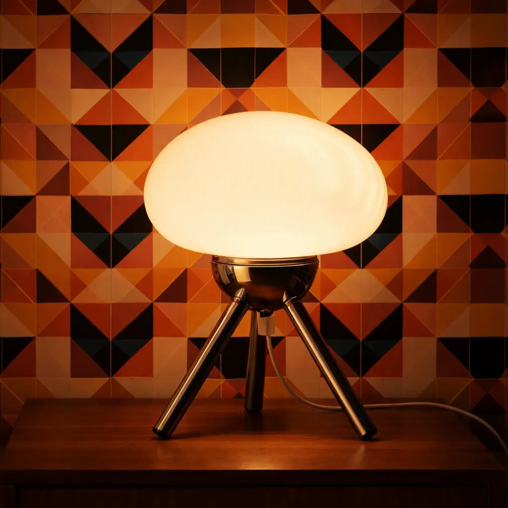 Lampe rétro design tripode années 70 – Luminaire décoratif style vintage Studio Retro