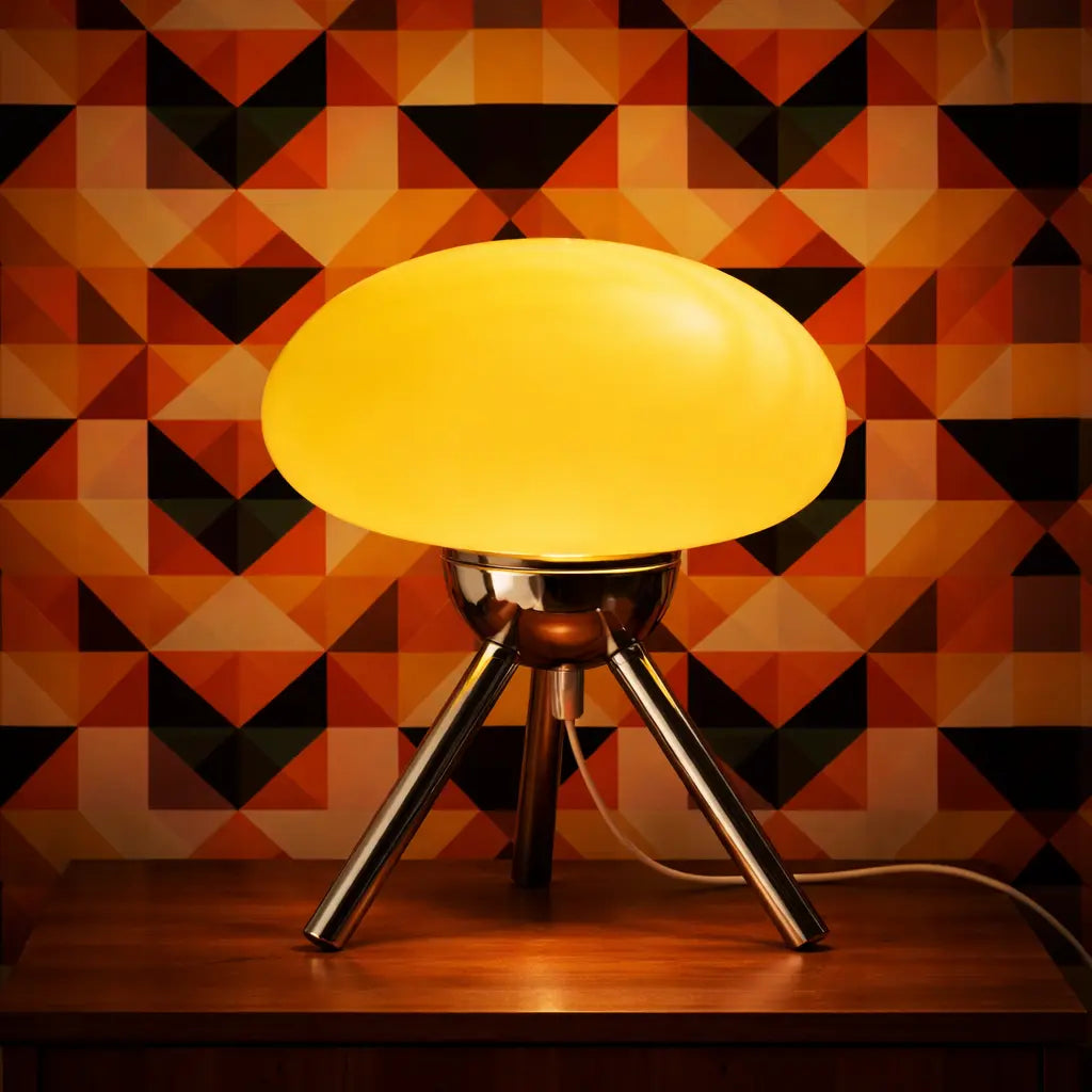 Lampe rétro design tripode années 70 – Luminaire décoratif style vintage Studio Retro